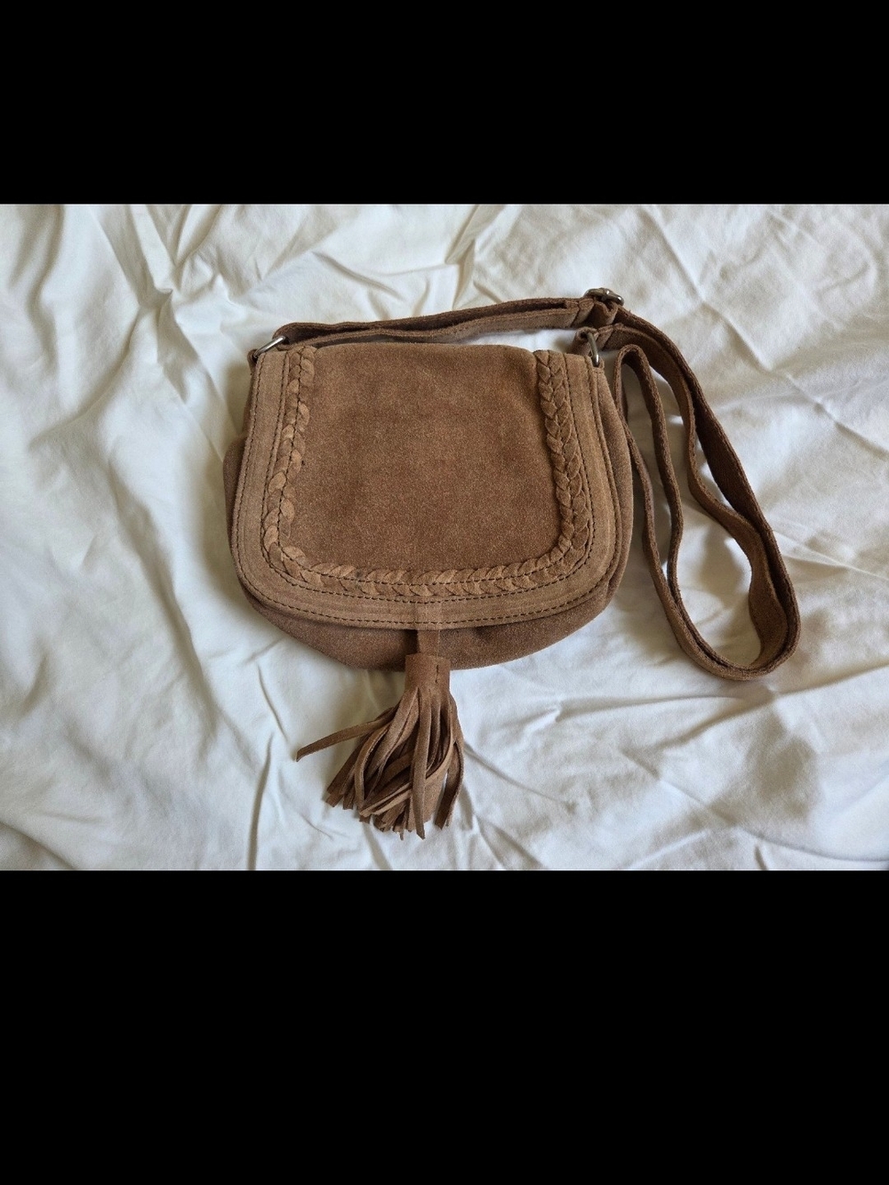 Boho Faux Suede Small Crossbody Bag